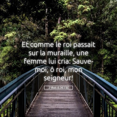 Picture 05 - 2 Rois 6:26 LSG - Et comme le roi passait sur la muraille, une - Bible Verse Picture