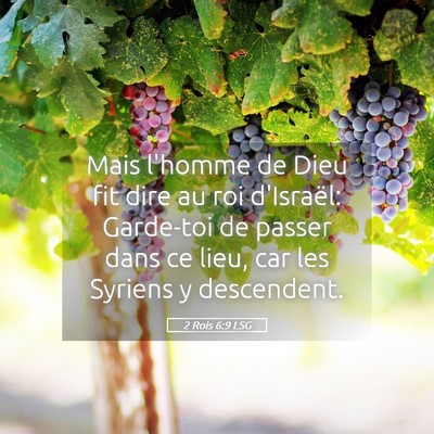 Picture 05 - 2 Rois 6:9 LSG - Mais l'homme de Dieu fit dire au roi d'Israël: - Bible Verse Picture