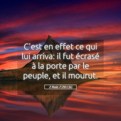Picture 05 - 2 Rois 7:20 LSG - C'est en effet ce qui lui arriva: il fut écrasé - Bible Verse Picture