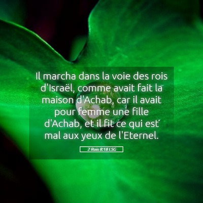 Picture 05 - 2 Rois 8:18 LSG - Il marcha dans la voie des rois d'Israël, comme - Bible Verse Picture