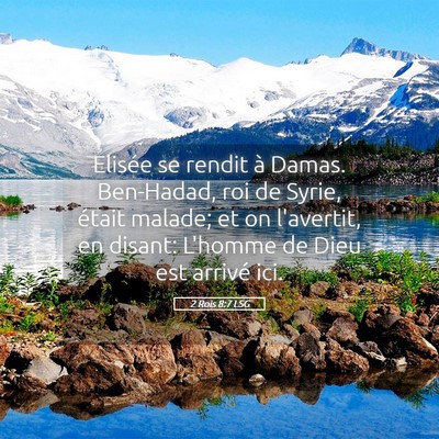 Picture 05 - 2 Rois 8:7 LSG - Elisée se rendit à Damas. Ben-Hadad, roi de - Bible Verse Picture