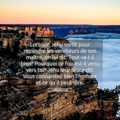 Picture 05 - 2 Rois 9:11 LSG - Lorsque Jéhu sortit pour rejoindre les - Bible Verse Picture