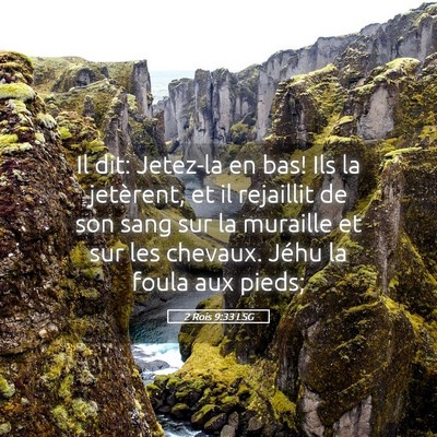 Picture 05 - 2 Rois 9:33 LSG - Il dit: Jetez-la en bas! Ils la jetèrent, et il - Bible Verse Picture