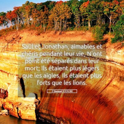 Picture 05 - 2 Samuel 1:23 LSG - Saül et Jonathan, aimables et chéris pendant - Bible Verse Picture