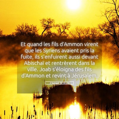 Picture 05 - 2 Samuel 10:14 LSG - Et quand les fils d'Ammon virent que les Syriens - Bible Verse Picture