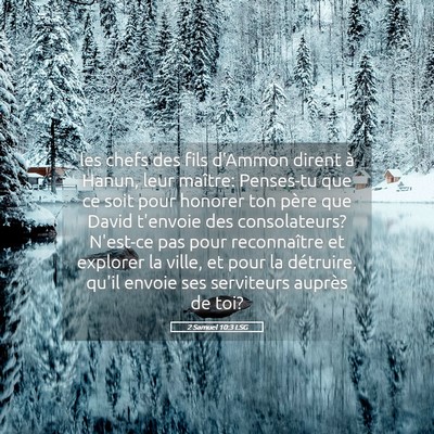 Picture 05 - 2 Samuel 10:3 LSG - les chefs des fils d'Ammon dirent à Hanun, leur - Bible Verse Picture