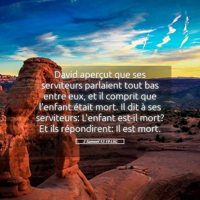 Picture 05 - 2 Samuel 12:19 LSG - David aperçut que ses serviteurs parlaient tout - Bible Verse Picture