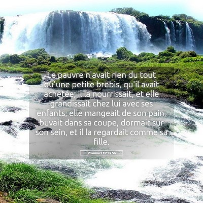 Picture 05 - 2 Samuel 12:3 LSG - Le pauvre n'avait rien du tout qu'une petite - Bible Verse Picture