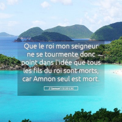 Picture 05 - 2 Samuel 13:33 LSG - Que le roi mon seigneur ne se tourmente donc - Bible Verse Picture
