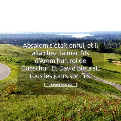 Picture 05 - 2 Samuel 13:37 LSG - Absalom s'était enfui, et il alla chez Talmaï, - Bible Verse Picture