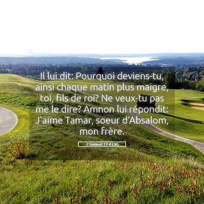 Picture 05 - 2 Samuel 13:4 LSG - Il lui dit: Pourquoi deviens-tu, ainsi chaque - Bible Verse Picture