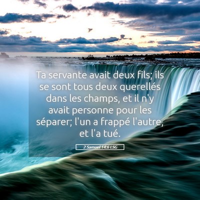Picture 05 - 2 Samuel 14:6 LSG - Ta servante avait deux fils; ils se sont tous - Bible Verse Picture