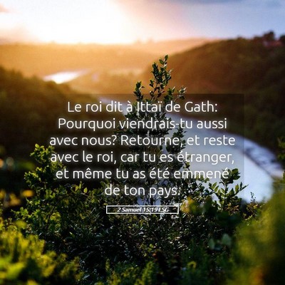 Picture 05 - 2 Samuel 15:19 LSG - Le roi dit à Ittaï de Gath: Pourquoi - Bible Verse Picture