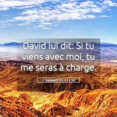 Picture 05 - 2 Samuel 15:33 LSG - David lui dit: Si tu viens avec moi, tu me seras - Bible Verse Picture