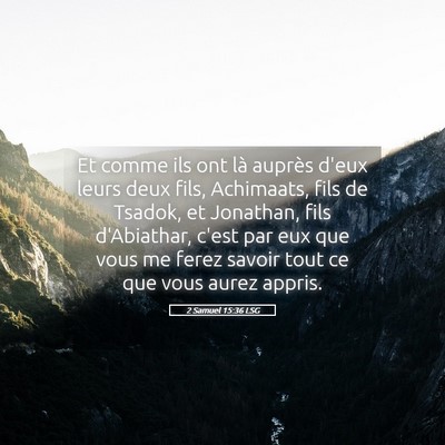 Picture 05 - 2 Samuel 15:36 LSG - Et comme ils ont là auprès d'eux leurs deux - Bible Verse Picture