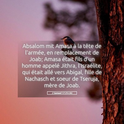 Picture 05 - 2 Samuel 17:25 LSG - Absalom mit Amasa à la tête de l'armée, en - Bible Verse Picture