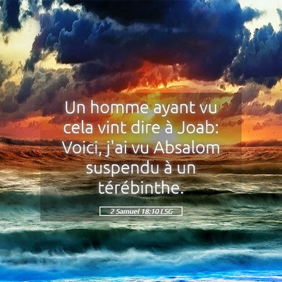 Picture 05 - 2 Samuel 18:10 LSG - Un homme ayant vu cela vint dire à Joab: Voici, - Bible Verse Picture