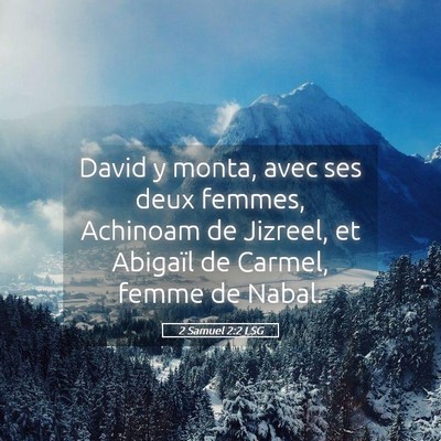 Picture 05 - 2 Samuel 2:2 LSG - David y monta, avec ses deux femmes, Achinoam de - Bible Verse Picture