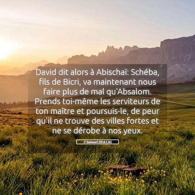 Picture 05 - 2 Samuel 20:6 LSG - David dit alors à Abischaï: Schéba, fils de - Bible Verse Picture