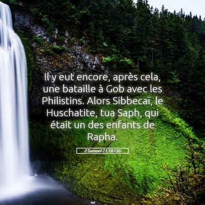 Picture 05 - 2 Samuel 21:18 LSG - Il y eut encore, après cela, une bataille à Gob - Bible Verse Picture