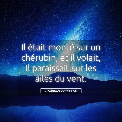 Picture 05 - 2 Samuel 22:11 LSG - Il était monté sur un chérubin, et il volait, - Bible Verse Picture