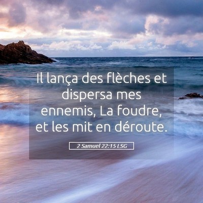 Picture 05 - 2 Samuel 22:15 LSG - Il lança des flèches et dispersa mes ennemis, - Bible Verse Picture