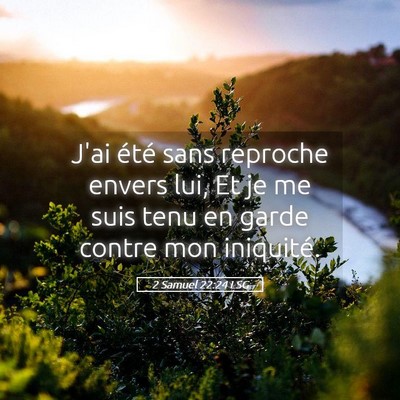 Picture 05 - 2 Samuel 22:24 LSG - J'ai été sans reproche envers lui, Et je me - Bible Verse Picture