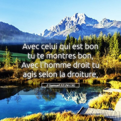 Picture 05 - 2 Samuel 22:26 LSG - Avec celui qui est bon tu te montres bon, Avec - Bible Verse Picture