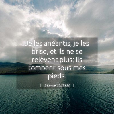 Picture 05 - 2 Samuel 22:39 LSG - Je les anéantis, je les brise, et ils ne se - Bible Verse Picture