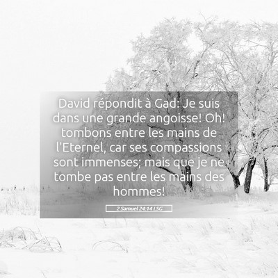 Picture 05 - 2 Samuel 24:14 LSG - David répondit à Gad: Je suis dans une grande - Bible Verse Picture