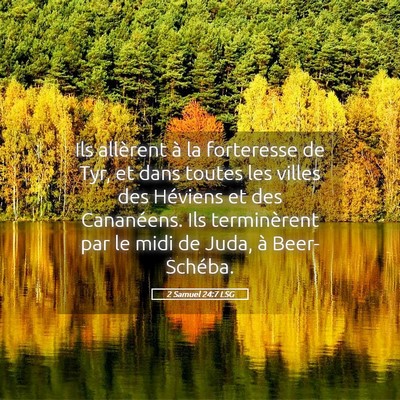 Picture 05 - 2 Samuel 24:7 LSG - Ils allèrent à la forteresse de Tyr, et dans - Bible Verse Picture
