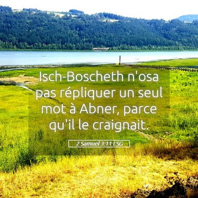 Picture 05 - 2 Samuel 3:11 LSG - Isch-Boscheth n'osa pas répliquer un seul mot à - Bible Verse Picture