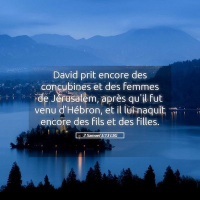 Picture 05 - 2 Samuel 5:13 LSG - David prit encore des concubines et des femmes de - Bible Verse Picture