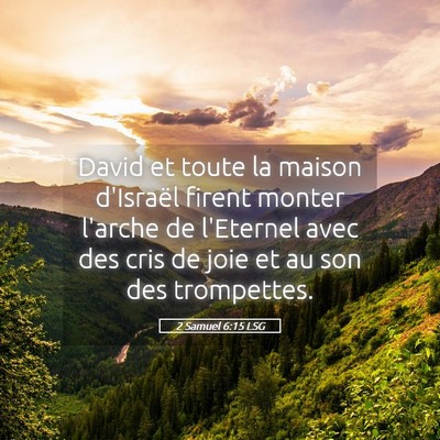 Picture 05 - 2 Samuel 6:15 LSG - David et toute la maison d'Israël firent monter - Bible Verse Picture
