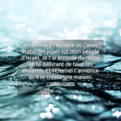 Picture 05 - 2 Samuel 7:11 LSG - et comme à l'époque où j'avais établi des - Bible Verse Picture