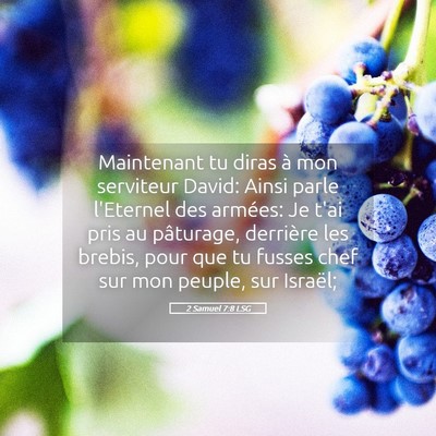 Picture 05 - 2 Samuel 7:8 LSG - Maintenant tu diras à mon serviteur David: Ainsi - Bible Verse Picture