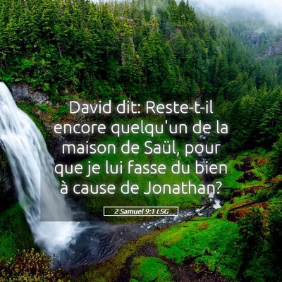 Picture 05 - 2 Samuel 9:1 LSG - David dit: Reste-t-il encore quelqu'un de la - Bible Verse Picture