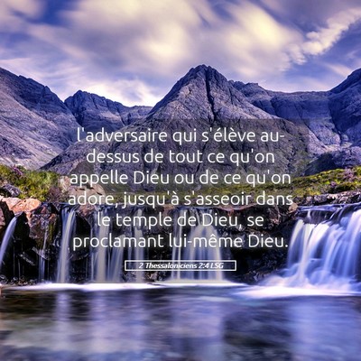 Picture 05 - 2 Thessaloniciens 2:4 LSG - l'adversaire qui s'élève au-dessus de tout ce - Bible Verse Picture