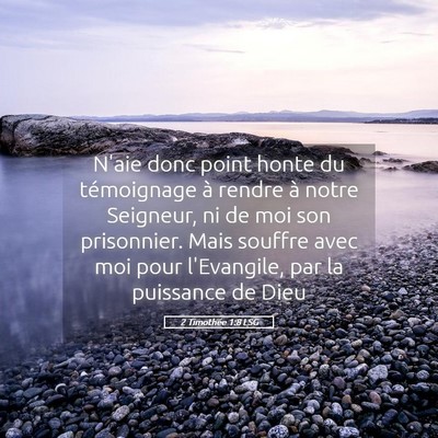 Picture 05 - 2 Timothée 1:8 LSG - N'aie donc point honte du témoignage à rendre - Bible Verse Picture