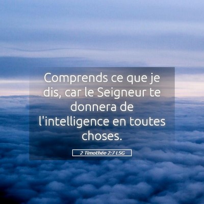 Picture 05 - 2 Timothée 2:7 LSG - Comprends ce que je dis, car le Seigneur te - Bible Verse Picture