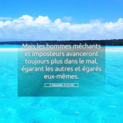 Picture 05 - 2 Timothée 3:13 LSG - Mais les hommes méchants et imposteurs - Bible Verse Picture
