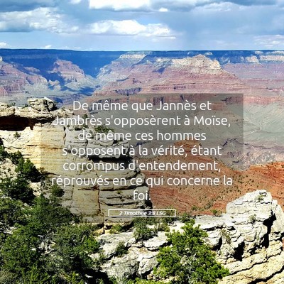 Picture 05 - 2 Timothée 3:8 LSG - De même que Jannès et Jambrès s'opposèrent à - Bible Verse Picture