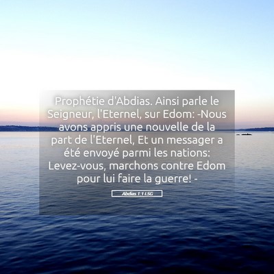 Picture 05 - Abdias 1:1 LSG - Prophétie d'Abdias. Ainsi parle le Seigneur, - Bible Verse Picture