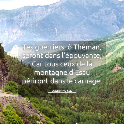 Picture 05 - Abdias 1:9 LSG - Tes guerriers, ô Théman, seront dans - Bible Verse Picture
