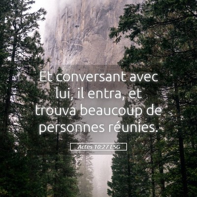 Picture 05 - Actes 10:27 LSG - Et conversant avec lui, il entra, et trouva - Bible Verse Picture