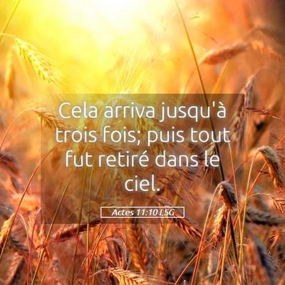 Picture 05 - Actes 11:10 LSG - Cela arriva jusqu'à trois fois; puis tout fut - Bible Verse Picture