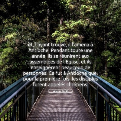 Picture 05 - Actes 11:26 LSG - et, l'ayant trouvé, il l'amena à Antioche. - Bible Verse Picture