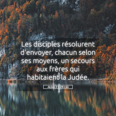 Picture 05 - Actes 11:29 LSG - Les disciples résolurent d'envoyer, chacun selon - Bible Verse Picture