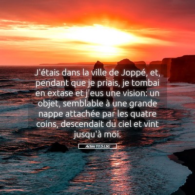 Picture 05 - Actes 11:5 LSG - J'étais dans la ville de Joppé, et, pendant que - Bible Verse Picture