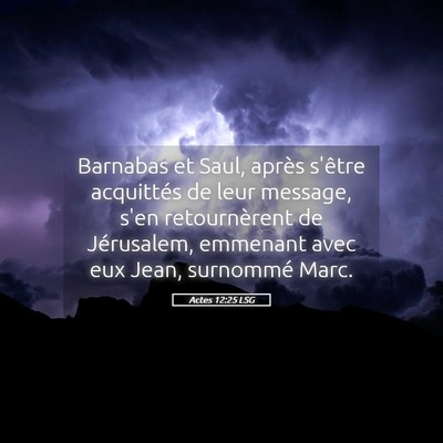 Picture 05 - Actes 12:25 LSG - Barnabas et Saul, après s'être acquittés de - Bible Verse Picture